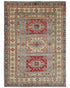 4x6 Gray Kuba Afghan Hand Knotted Wool Area Rug